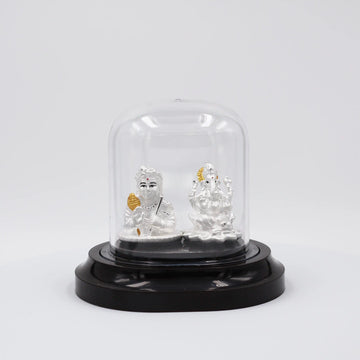 Divine Blessings: 999 Pure Silver Ganapathy and Murugan Statue for Pooja, Gifting, and Vehicle Protection