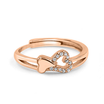 92.50 Silver Dimond Heart Ring Adjustable