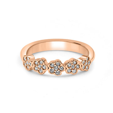 92.50 Silver Five Rose  Ring Adjustable