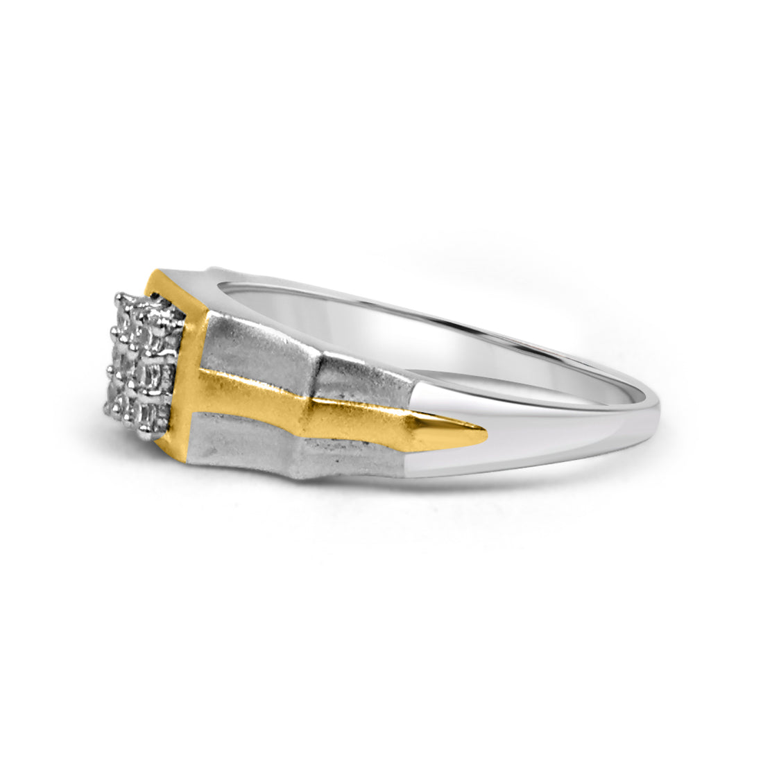 92.50  Dimond Ring for Men with gold strips