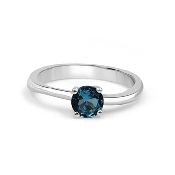 92.50 Aqua Blue Dimond Ring For Women