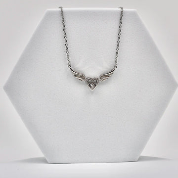 92.50 Silver Heart with Wings Pendent with chain