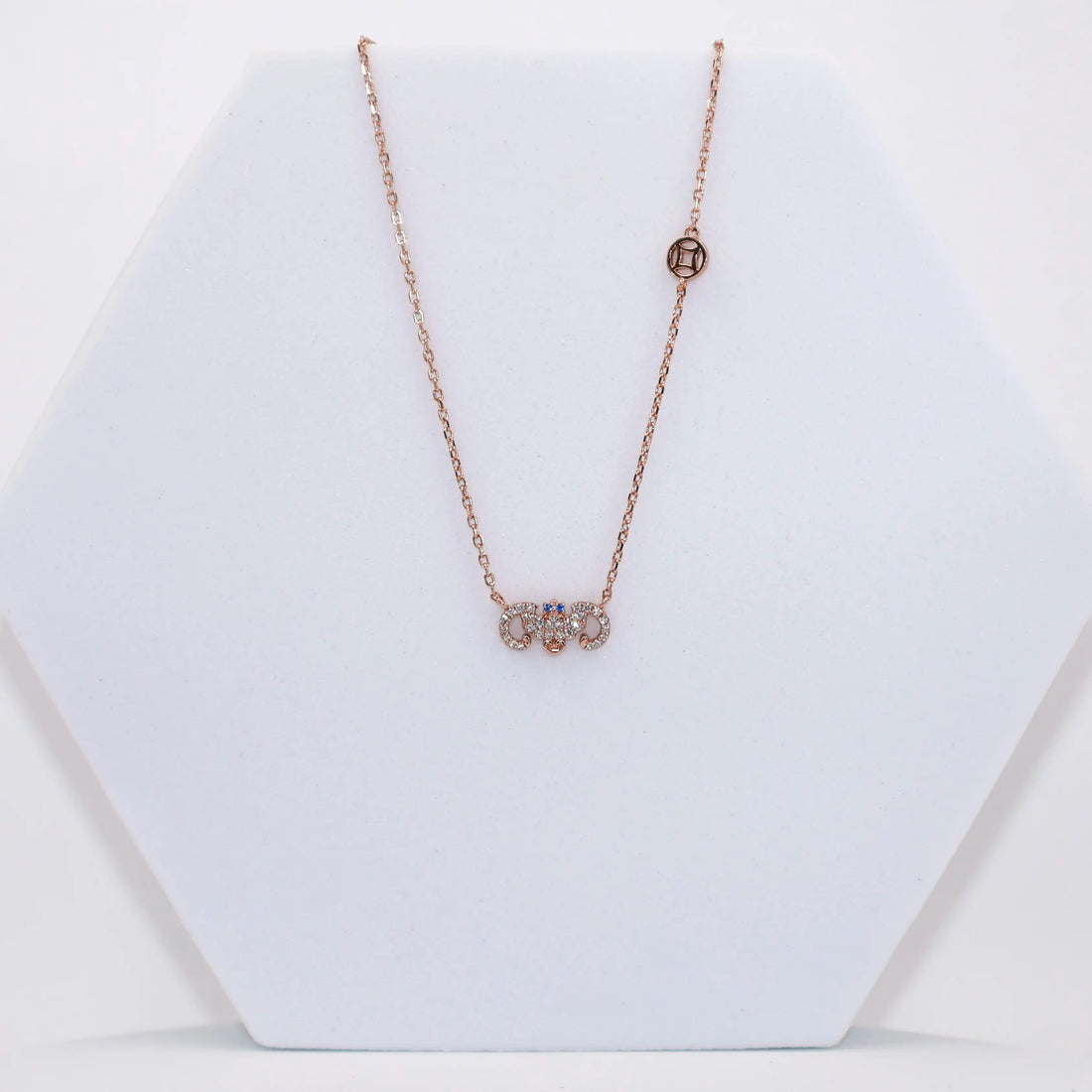 92.50 silver rose gold pendent with chain