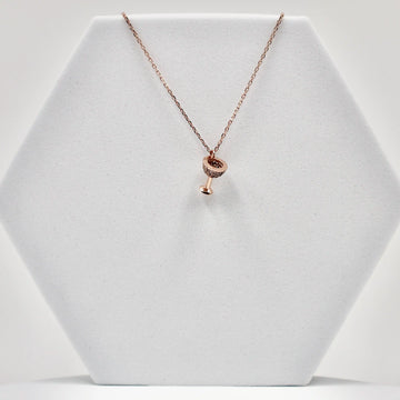 92.50silver rose gold wine cup pendent with chain