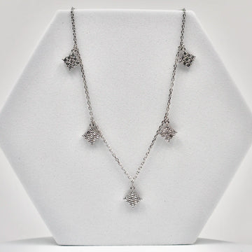 92.50 rose gold mini neckless with 5 dimond hangings