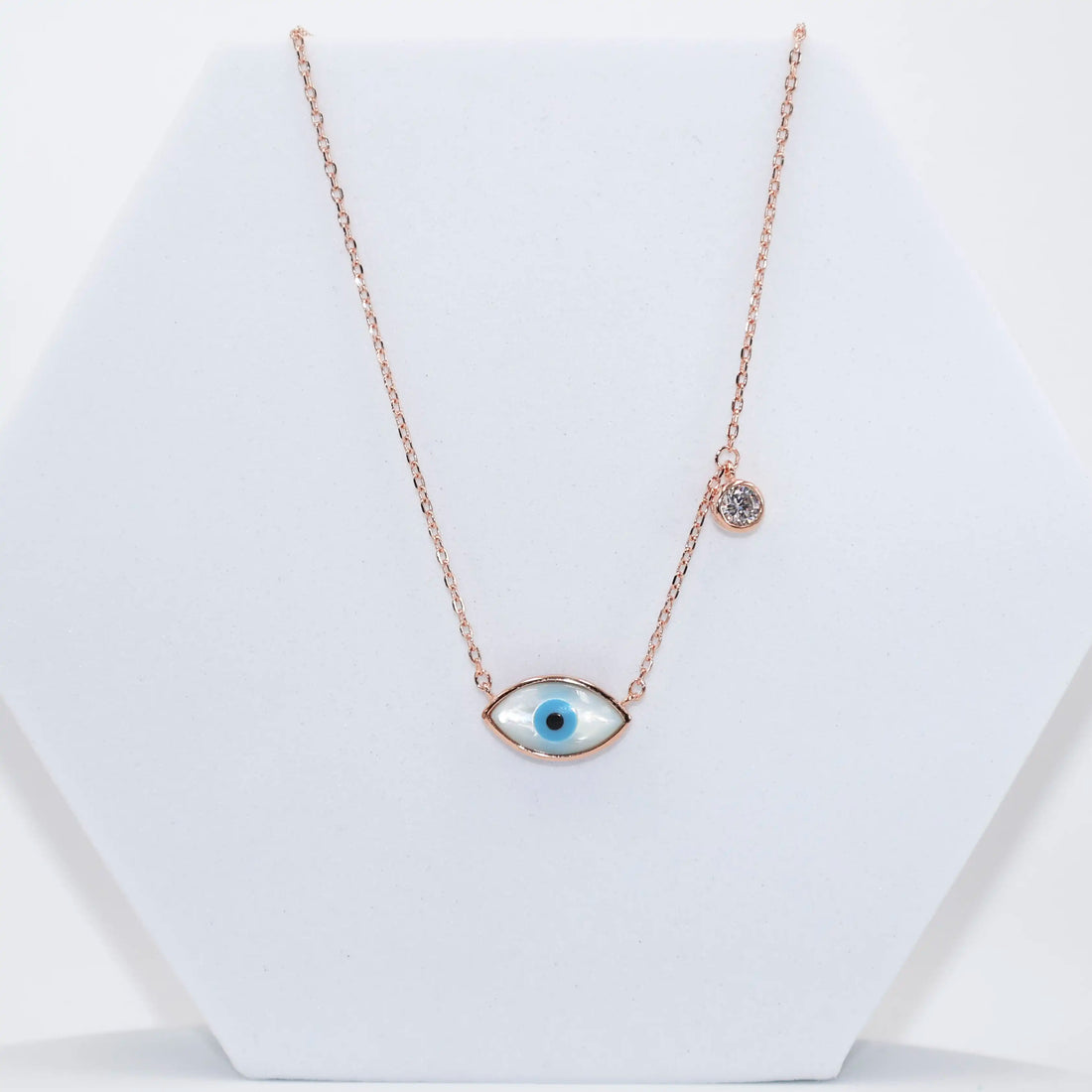 92.50 rose gold evil eye pendent chain