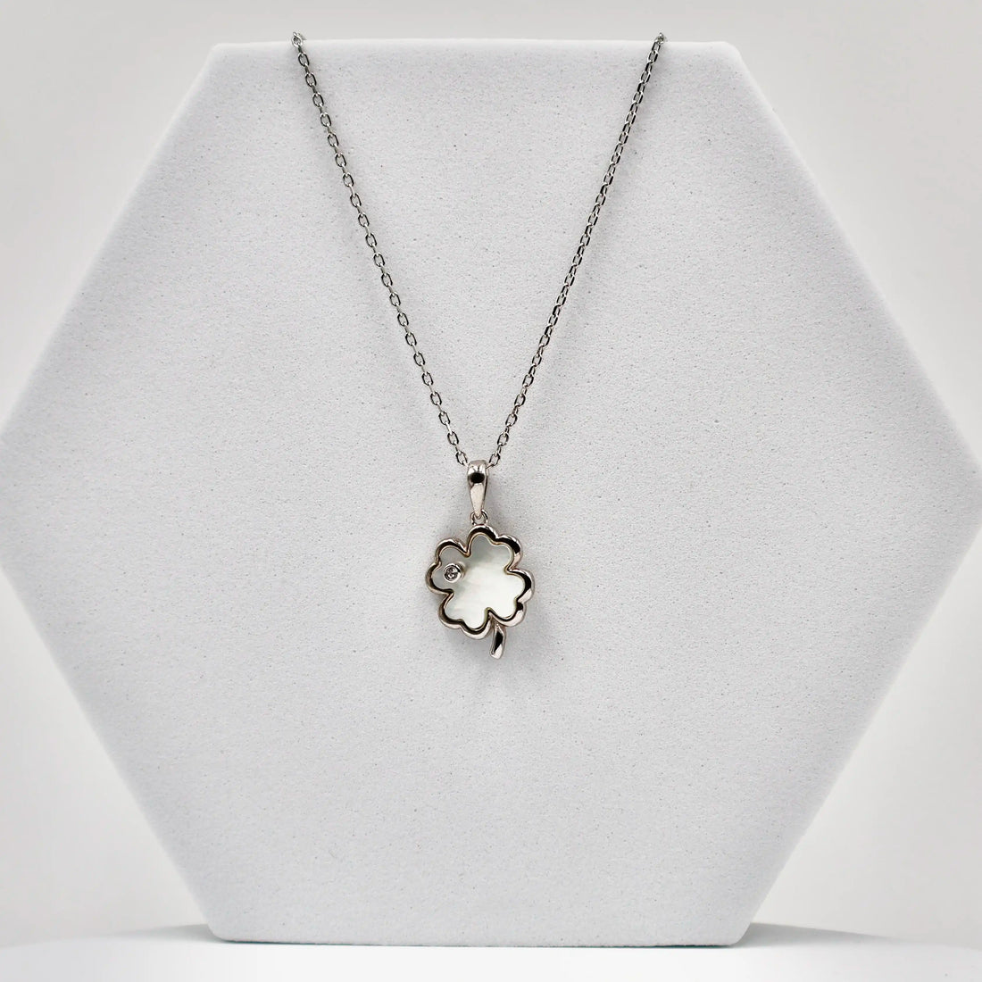 92.50 Silver rose flower with stone chain