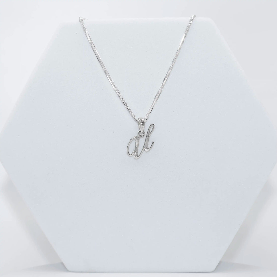 Silver Alphabet U pendent  with Chain
