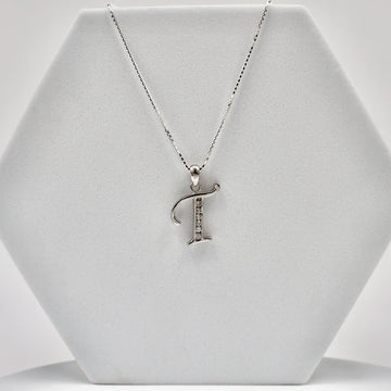 Silver Alphabet T pendent  with Chain