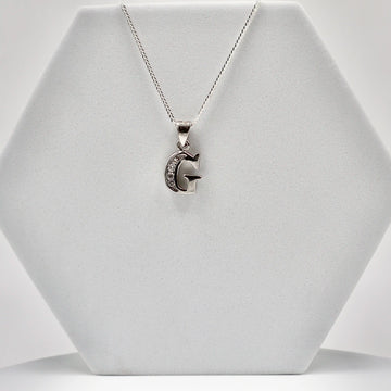 Silver Alphabet G pendent  with Chain